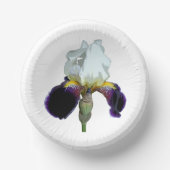 Paarse en Witte Iris Papieren Kom (Voorkant)