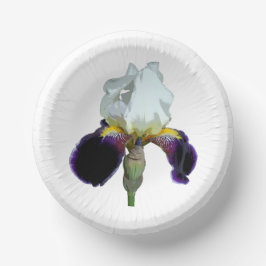 Paarse en Witte Iris Papieren Kom