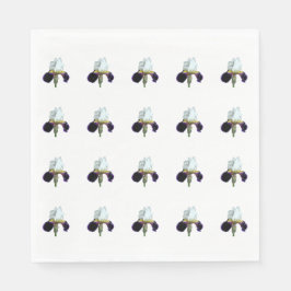 Paarse en Witte Iris Papieren Servetten