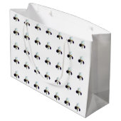 Paarse en Witte Iris Patroon Cadeautas (Achterkant Gekanteld)