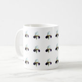 Paarse en Witte Iris Patroon Koffiemok (Voorkant links)