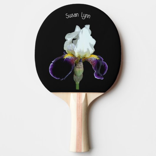 Paarse en Witte Iris Ping Pong Bat Tafeltennisbatje (Voorkant)