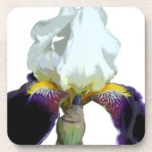 Paarse en Witte Iris Plastic Onderzetters (Voorkant)