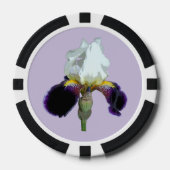 Paarse en Witte Iris Poker Chips (Voorkant)