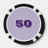 Paarse en Witte Iris Poker Chips (Achterkant)