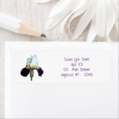 Paarse en Witte Iris Retourlabels Etiket (Insitu)