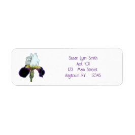 Paarse en Witte Iris Retourlabels Etiket