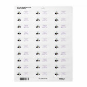 Paarse en Witte Iris Retourlabels Etiket (Full Sheet)