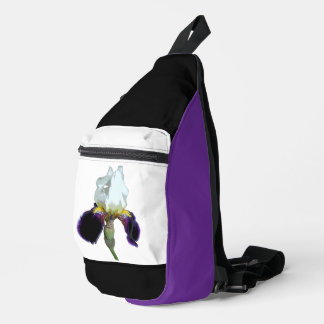 Paarse en Witte Iris Schoudertas Sling Bag