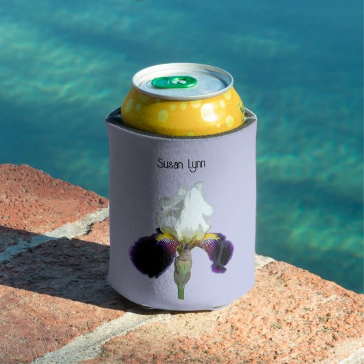 Paarse en Witte Iris Schuim Koozie Koeler (Insitu Zwembad)
