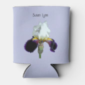 Paarse en Witte Iris Schuim Koozie Koeler (Voorkant)
