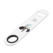 Paarse en Witte Iris Snel Flesopener Speed Flessenopener (Voorkant Gekanteld)