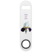 Paarse en Witte Iris Snel Flesopener Speed Flessenopener (Achterkant)