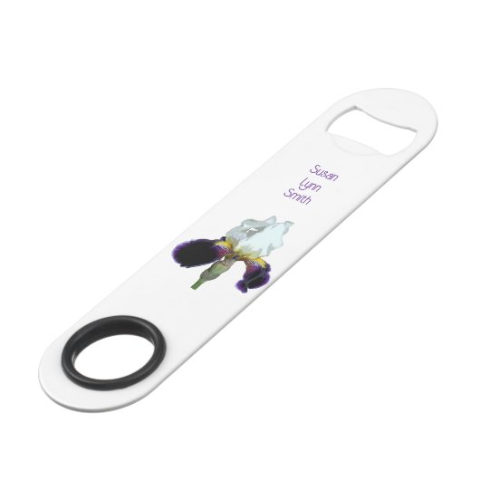 Paarse en Witte Iris Snel Flesopener Speed Flessenopener (Achterkant Gekanteld)