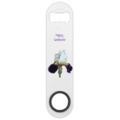 Paarse en Witte Iris Snel Flesopener Speed Flessenopener (Voorkant)