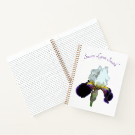Paarse en Witte Iris Spiraal Notebook Notitieboek