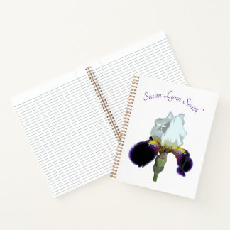 Paarse en Witte Iris Spiraal Notebook Notitieboek