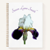 Paarse en Witte Iris Spiraal Notebook Notitieboek (Voorkant)