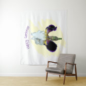 Paarse en Witte Iris Wandkleed (In situ)