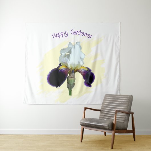Paarse en Witte Iris Wandkleed (In Situ (horizontaal))