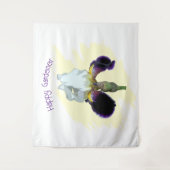 Paarse en Witte Iris Wandkleed (Voorkant)