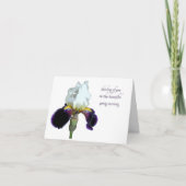 Paarse en Witte Iris Wenskaart Kaart (Voorkant)