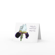 Paarse en Witte Iris Wenskaart