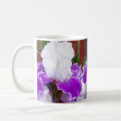 Paarse en witte Irises Koffiemok (Links)