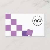 Paarse en witte kaasplaat met Logo & fotokool Visitekaartje (Voorkant)