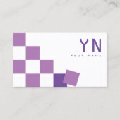 Paarse en witte kadaver met monogram en foto's visitekaartje (Voorkant)