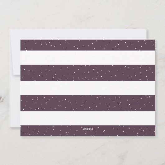 Paarse en witte kerst feestdagenkaart (Achterkant)