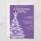Paarse en witte kerstboom feest kaart (Voorkant)