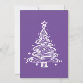 Paarse en witte kerstboom feest kaart (Achterkant)