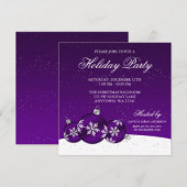 Paarse en witte kerstfeestdag kaart (Voorkant / Achterkant)