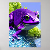 Paarse en witte kikker | AI Art Poster (Voorkant)