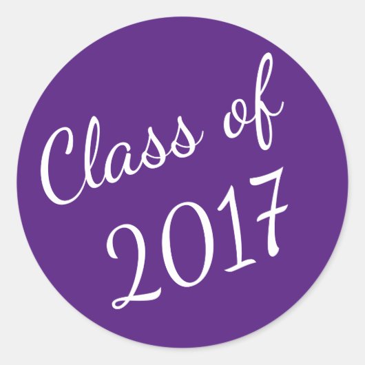 Paarse en witte klasse van 2017 Afstuderen Sticker (Voorkant)