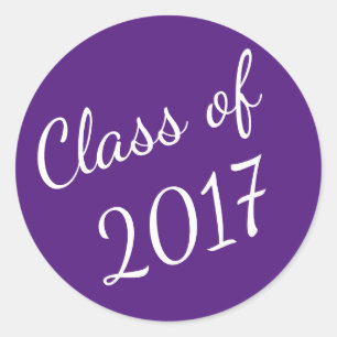 Paarse en witte klasse van 2017 Afstuderen Sticker