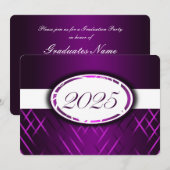 Paarse en witte klasse van 2025 kaart (Voorkant / Achterkant)