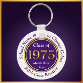 Paarse en witte, klasse van 75 reünie, partij guns sleutelhanger