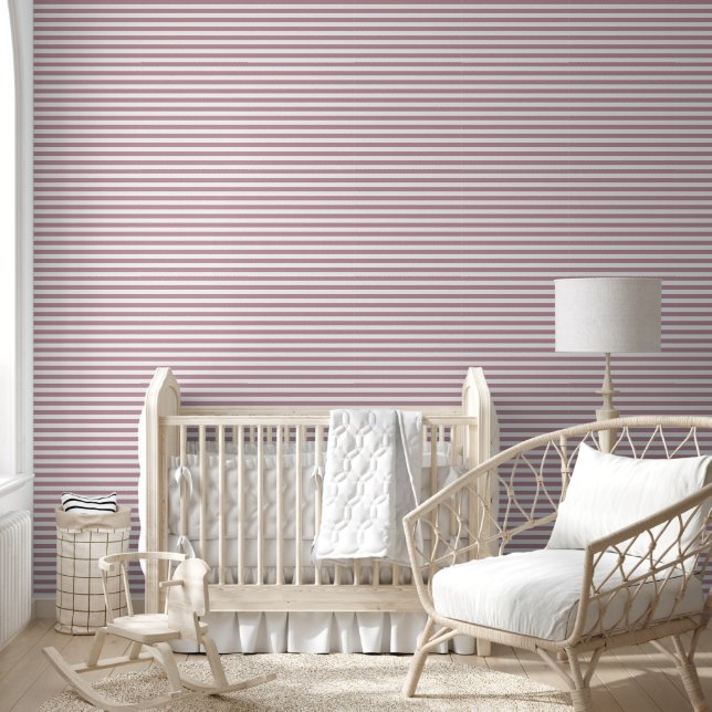Paarse en witte klassieke horizontale strepen behang (Kinderen)