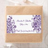 Paarse en witte legant weddenschap Wijn Etiket (Insitu)