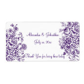 Paarse en witte legant weddenschap Wijn Etiket (Voorkant)