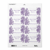 Paarse en witte legant weddenschap Wijn Etiket (Full Sheet)