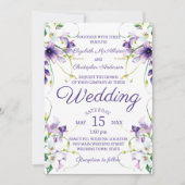 Paarse en witte lelies met groene wijnstokken brui kaart (Voorkant)