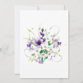 Paarse en witte lelies met groene wijnstokken brui kaart (Achterkant)