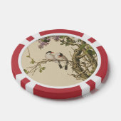 Paarse en witte lila's met Chinees Antiek Poker Chips (Enkel)