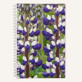 Paarse en witte lupine Floral Notitieboek (Voorkant)