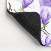 Paarse en witte Magnolia Blossom Waterverf Patroon Muismat (Hoek)