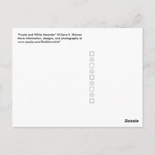 Paarse en witte mander briefkaart (Achterkant)