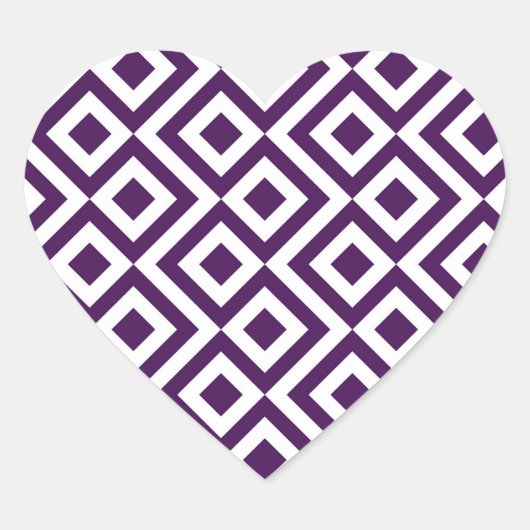 Paarse en witte mander hart sticker (Voorkant)